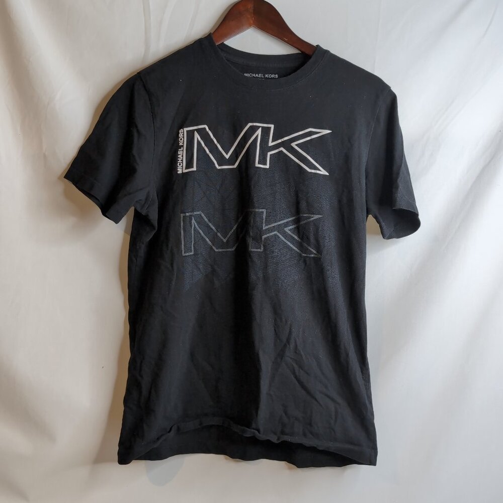 Michael Kors Men's Black T-Shirt with MK Graphic Print, Size Small